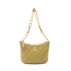 Chanel Small Hobo Shoulder Bag/Handbag, Lambskin Leather, Women's, Green, AS3223